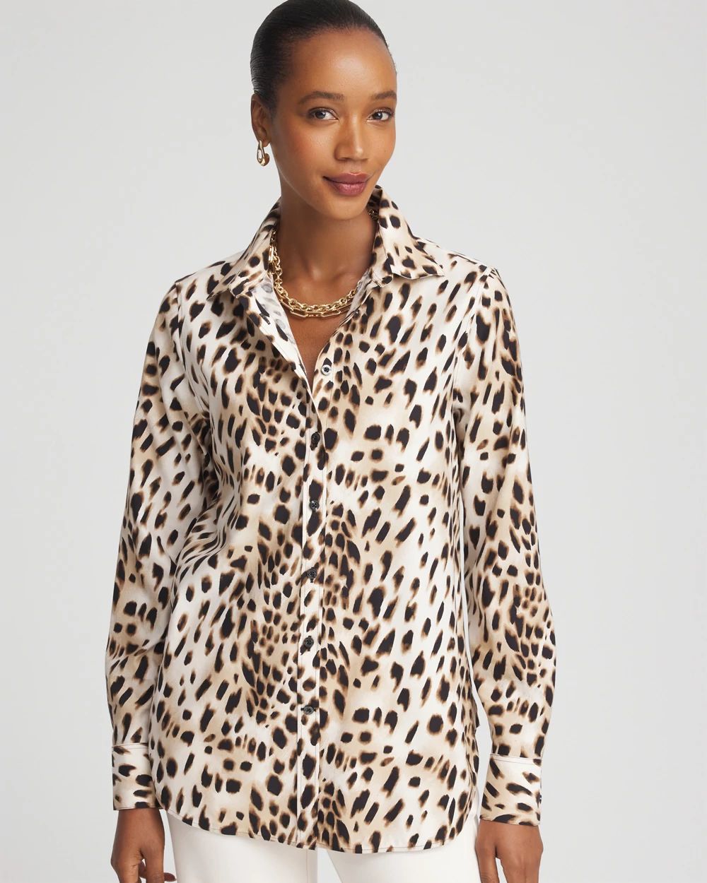 No Iron™ Cheetah-Print Shirt