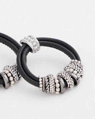No Droop™Leather Silver Tone Earrings