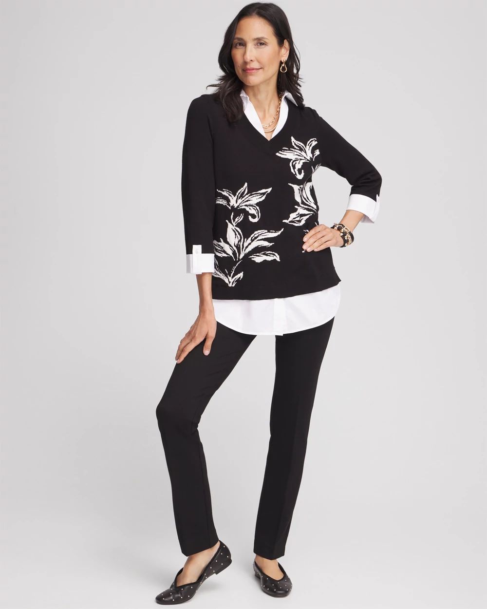 Petite Juliet Ponte Trim Detail Ankle Pants
