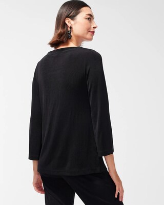 Travelers Scroll Print Bell Sleeve Tunic