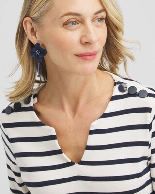 Striped Notch Neck Top