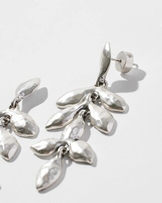 Silver Tone Leaf Earrings
