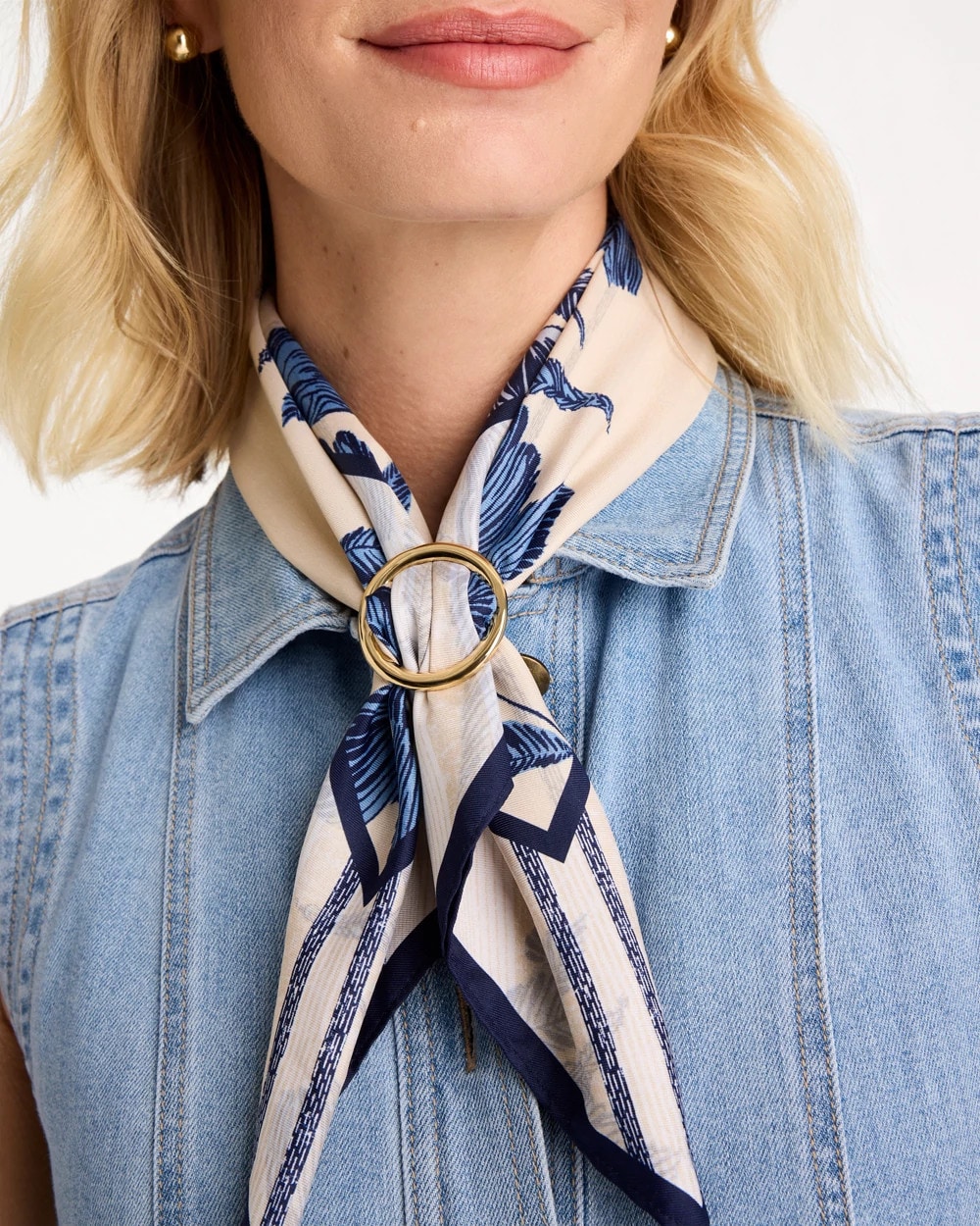 Golden Round Scarf Ring