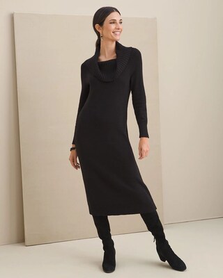 Peek-a-Boo Shoulder Midi Sweater Dress