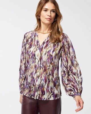 Ikat Clip Dot Crinkle Shirt