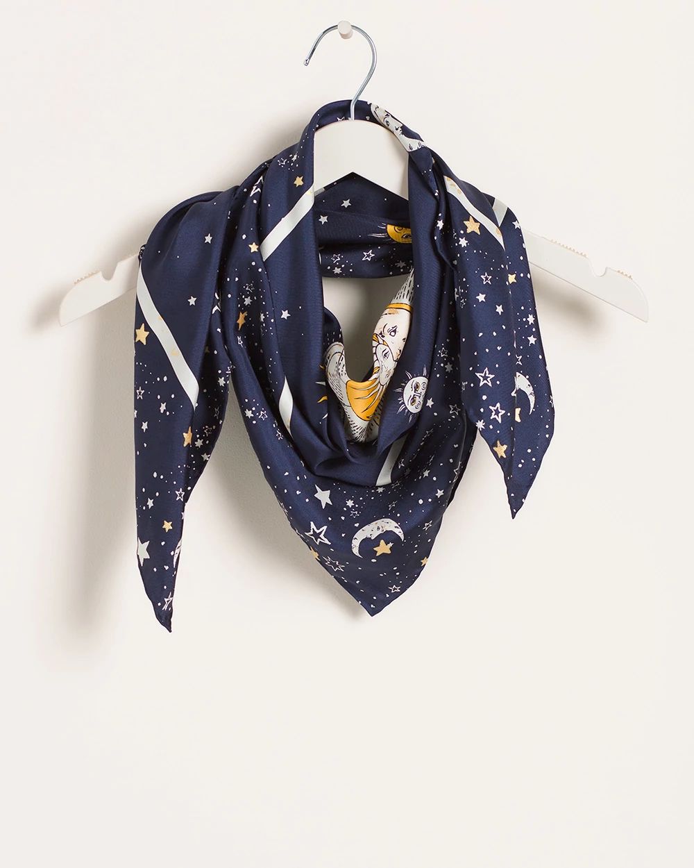 Zodiac-Print Silk Square Scarf