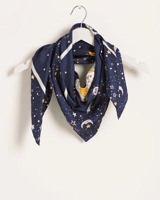 Zodiac-Print Silk Square Scarf