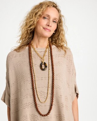 Long Beaded Single-Strand Necklace click to view larger image.