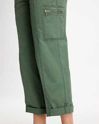 Poplin Cropped Roll Tab Pants click to view larger image.