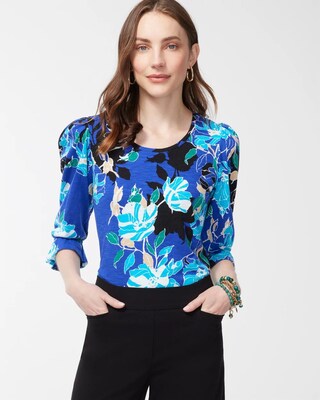 Floral Ruffle Cuff Tee