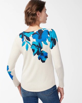 Spun Rayon Cool Floral Sweater