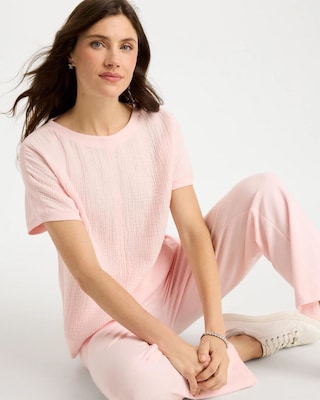 Zenergy® Gauze French Terry Mix Tee click to view larger image.
