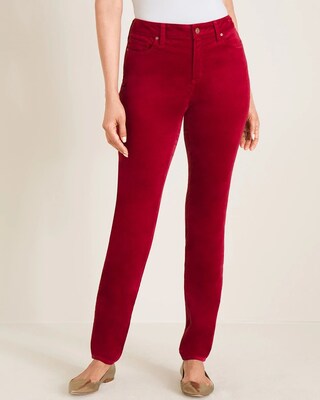 Velvet Fly-Front Jeggings