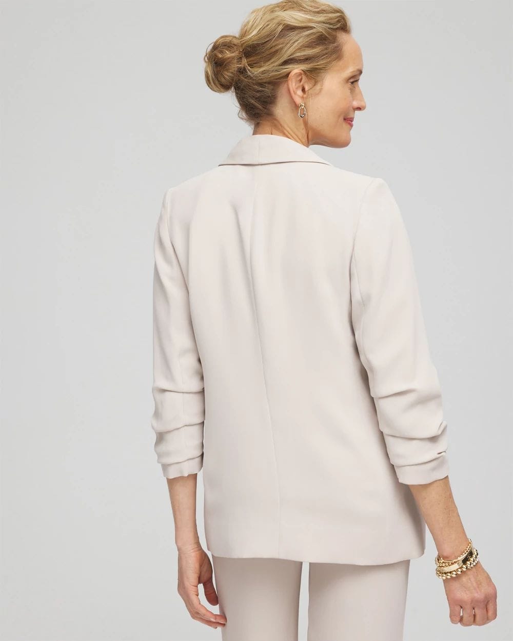 Ruched Sleeve Blazer