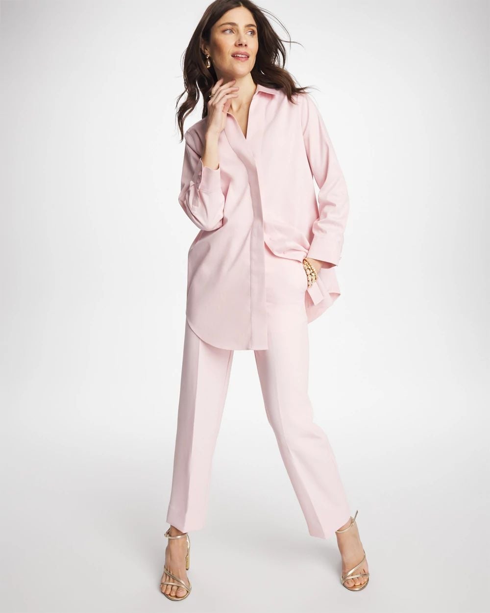 No Iron™ Stretch Splitneck Tunic