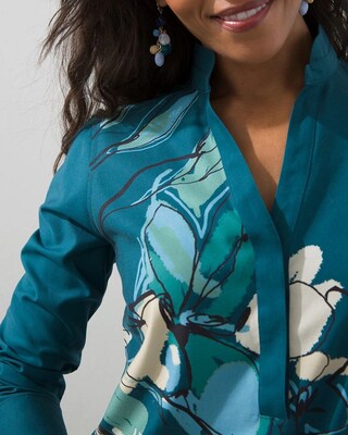No-Iron Stretch Wildflower Print Tunic