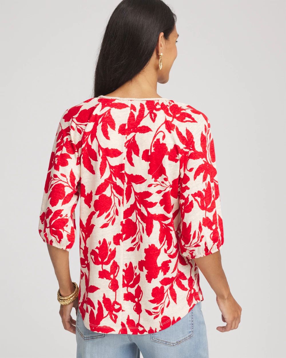 Floral Braided Linen Top