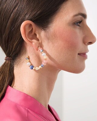 Front to Back Beaded Hoop Earrings