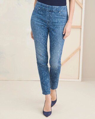 Leopard-Print Denim Ankle Jegging