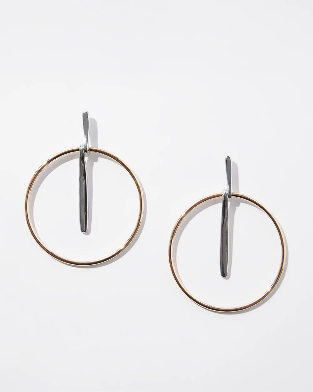 Mixed Metal Hoop Earrings