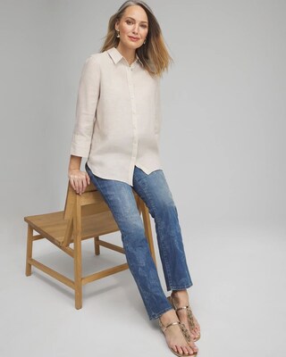 No Iron™ Linen 3/4 Sleeve Shirt
