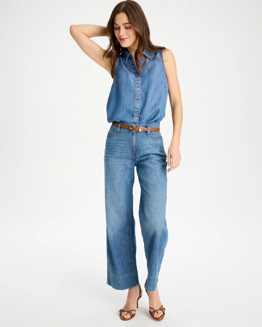 Tencel Denim Sleeveless Shirt