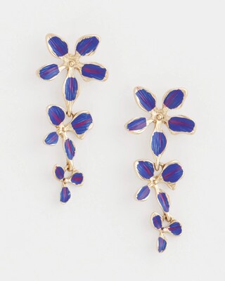No Droop® Purple Flower Drop Earrings click to view larger image.