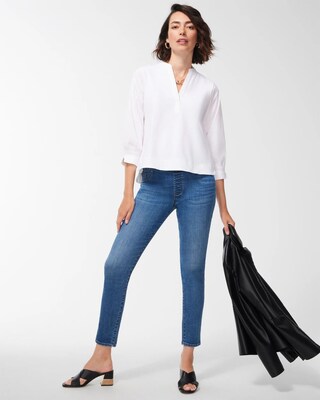 Knit Woven Henley Top