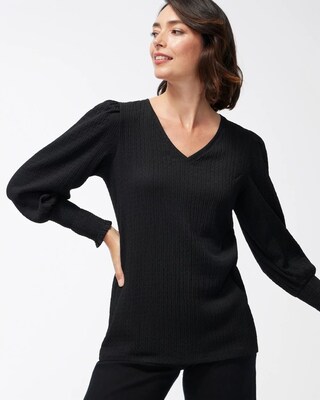 Textured Knit Long Sleeve Tee