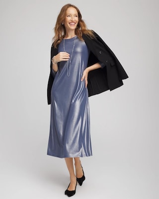 Foiled Jersey Knit Maxi Dress click to view larger image.
