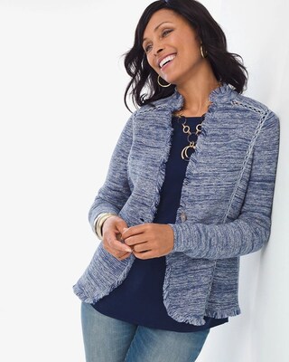 Structured Blue Cardigan