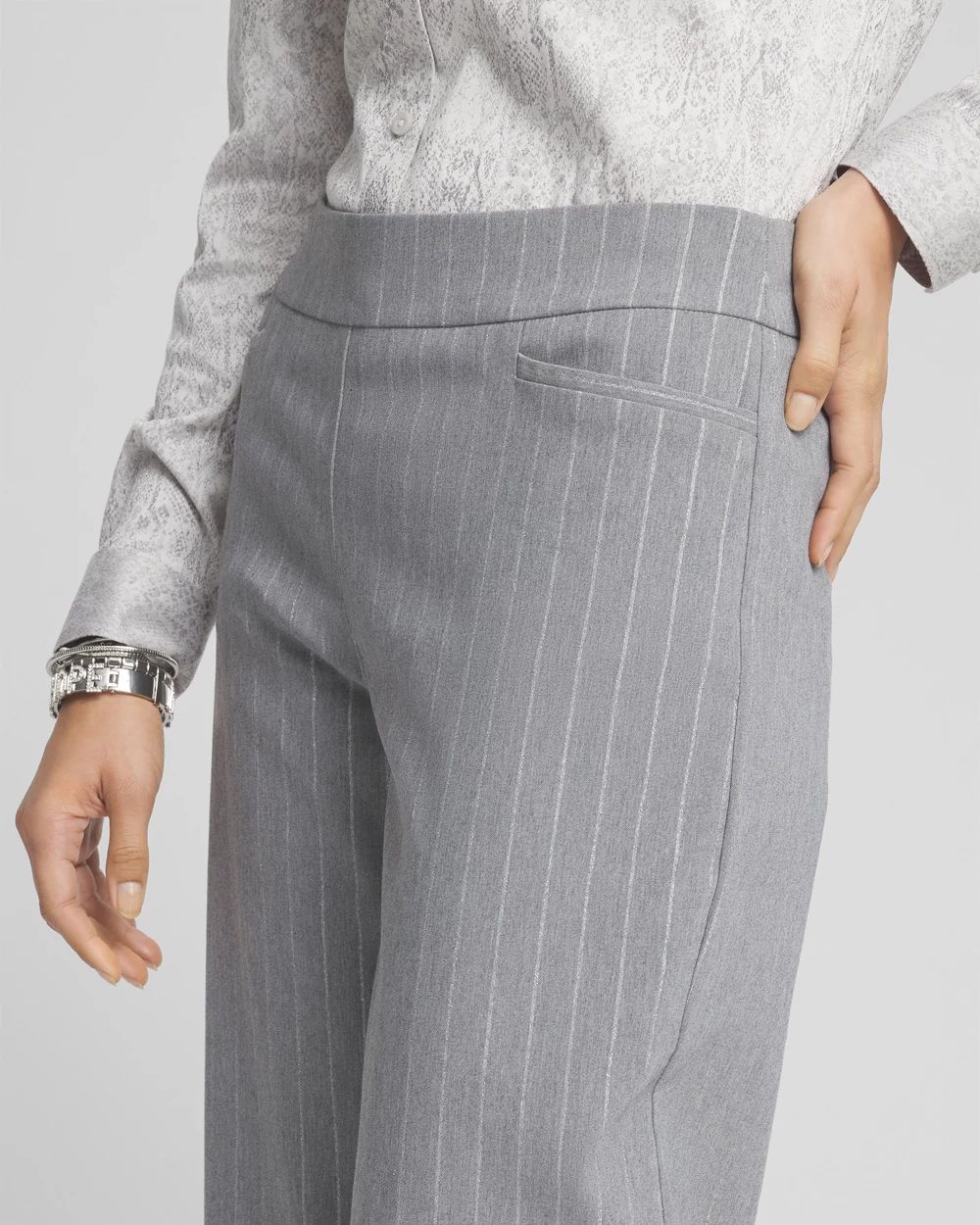 Brigitte Pinstripe Wide Leg Pants click to view larger image.