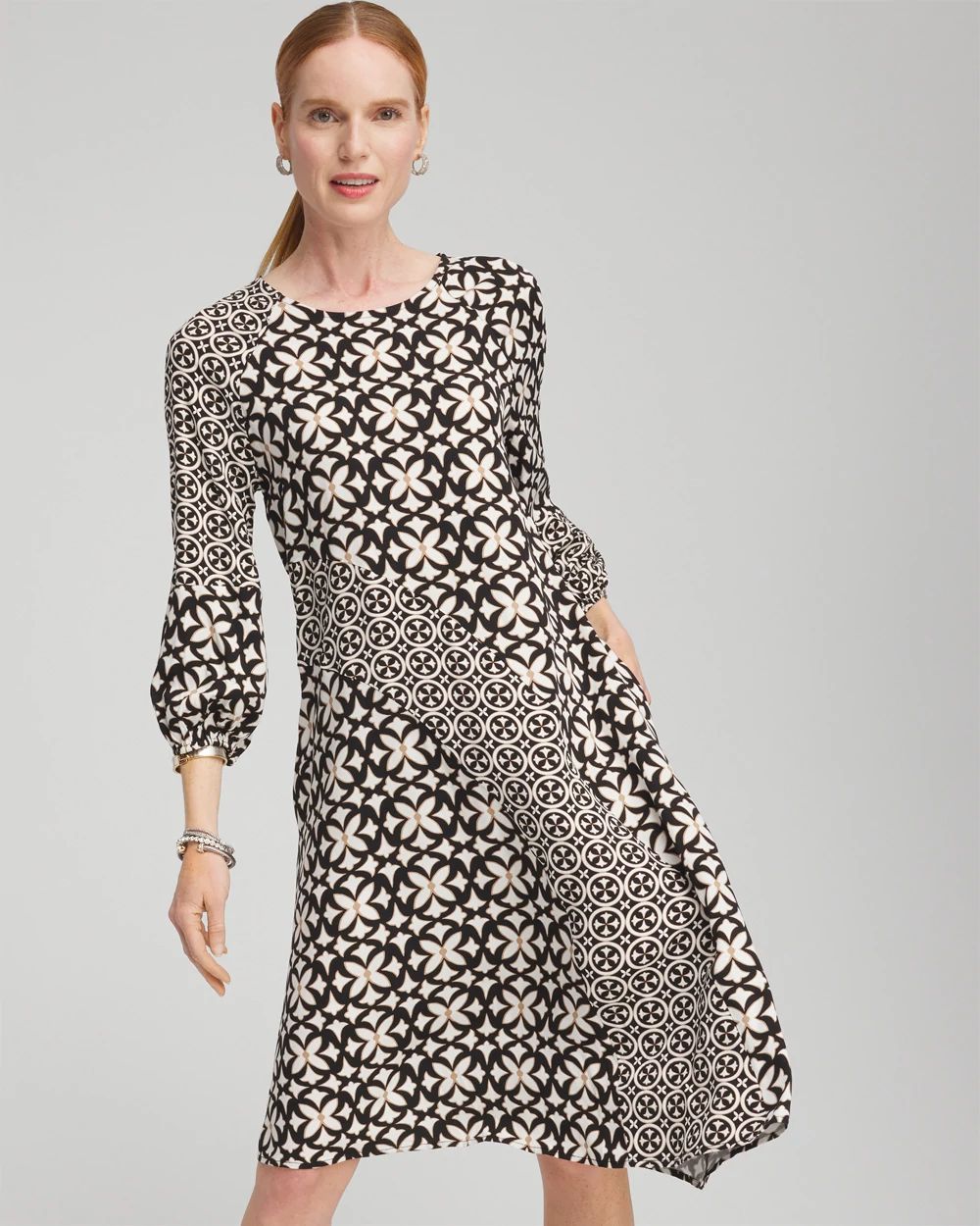 Twill Asymmetrical Midi Dress