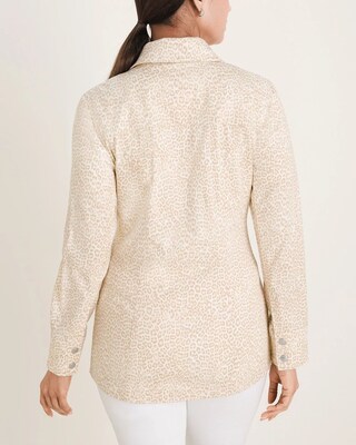 Elongated Leopard-Print Moto Jacket