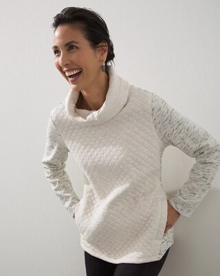 Zenergy Quilted Cowl Neck Tunic