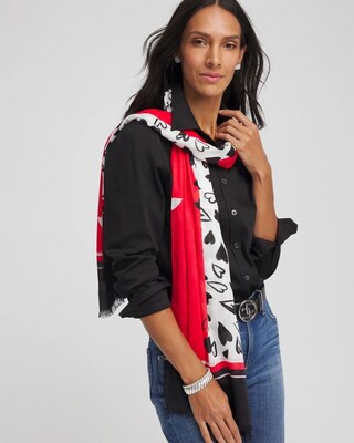 Lover Girl Woven Oblong Scarf click to view larger image.