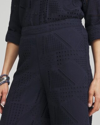 Geo Eyelet Soft Cropped Pants click to view larger image.