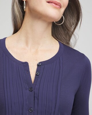 Pleated Placket Henley Tee click to view larger image.