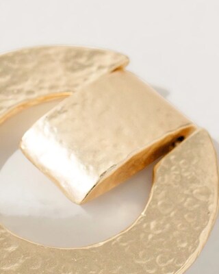 Gold Tone Door Knocker Earrings