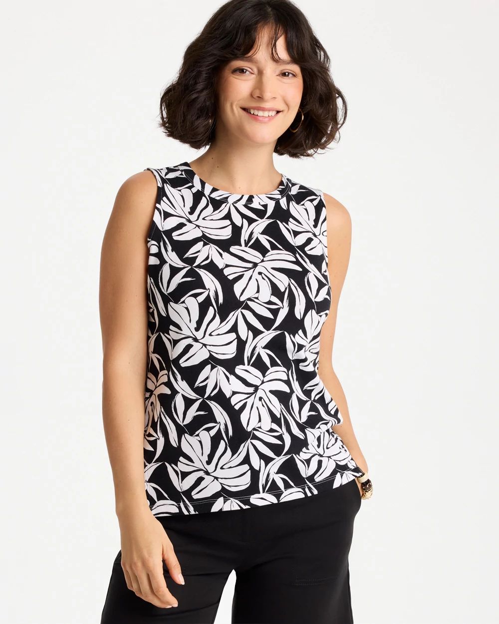Cotton Button Trim Tank