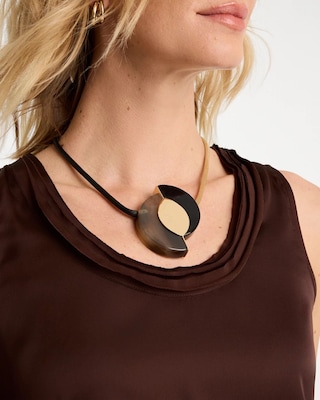 Neutral Resin Pendant Necklace click to view larger image.