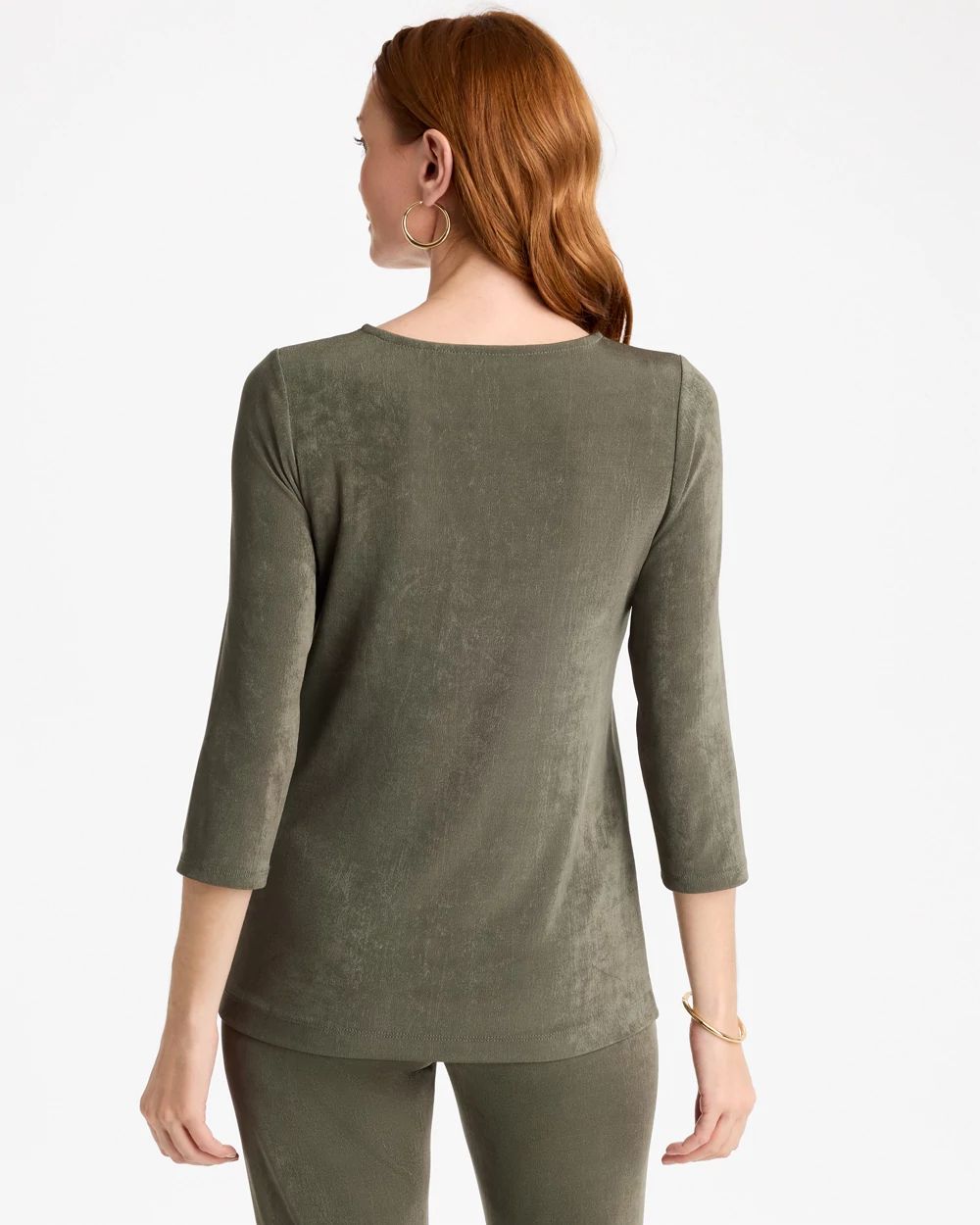 Travelers™ V-Neck 3/4 Sleeve Top click to view larger image.