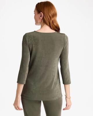 Travelers™ V-Neck 3/4 Sleeve Top click to view larger image.