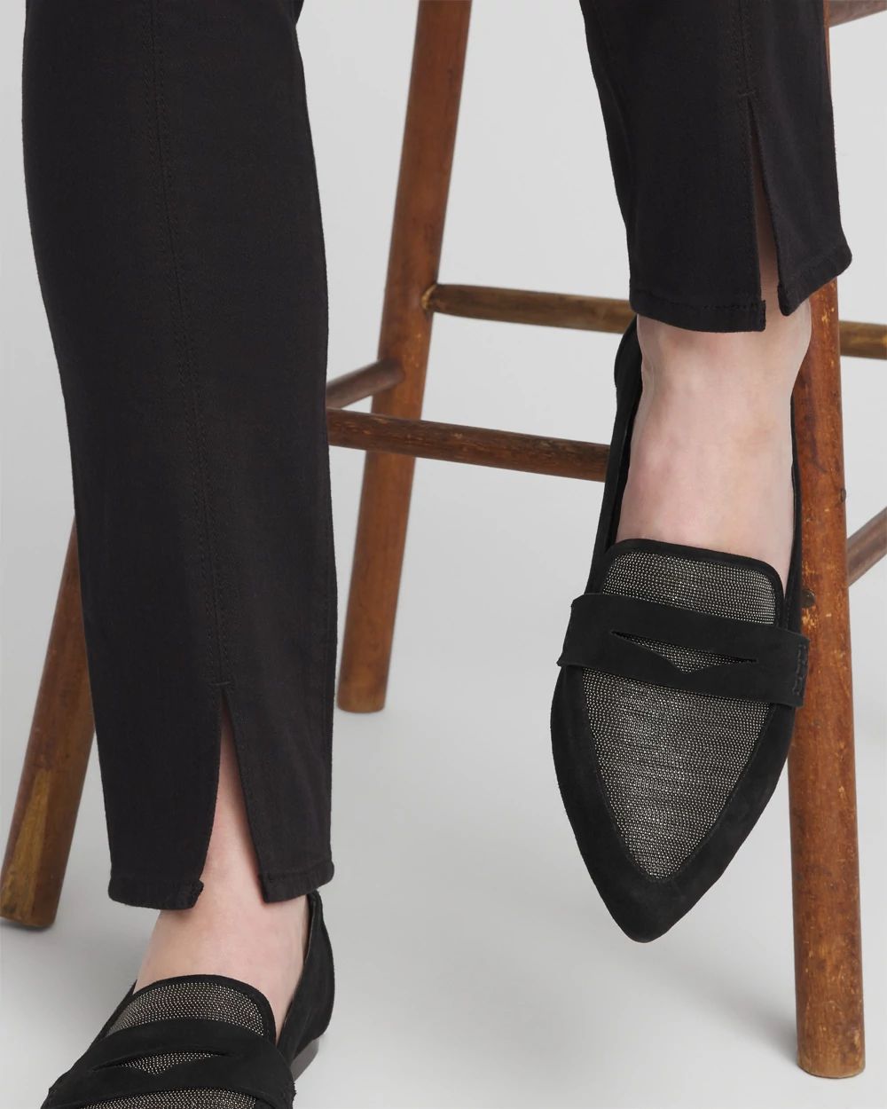Front Slit Pull-On Ankle Jeggings