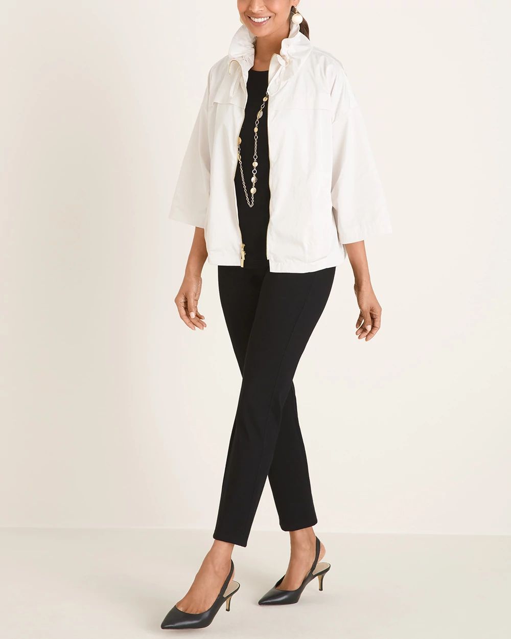 Travelers Collection Funnel-Neck Jacket