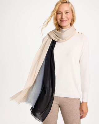 Cotton Metallic Ombre Oblong Scarf click to view larger image.