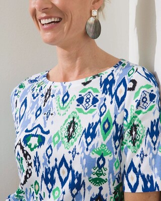 Ikat Pima Elbow Sleeve Tee