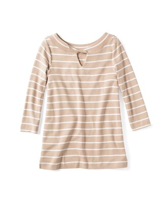 Convertible Striped Supima Cotton Twist-Neck Tee