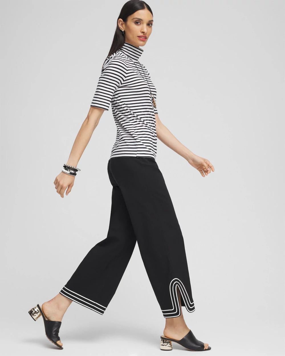 Juliet Artisanal Wide Leg Cropped Pants click to view larger image.