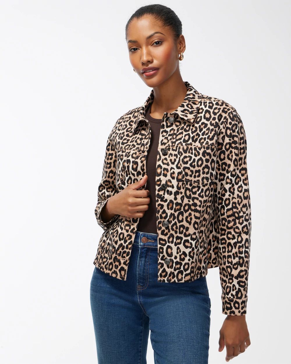 Leopard Denim Jacket